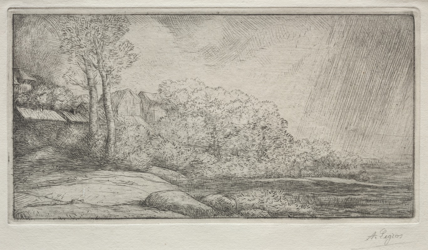 Alphonse Legros - Landscape with Two Trees (Paysage aux deux Arbres)