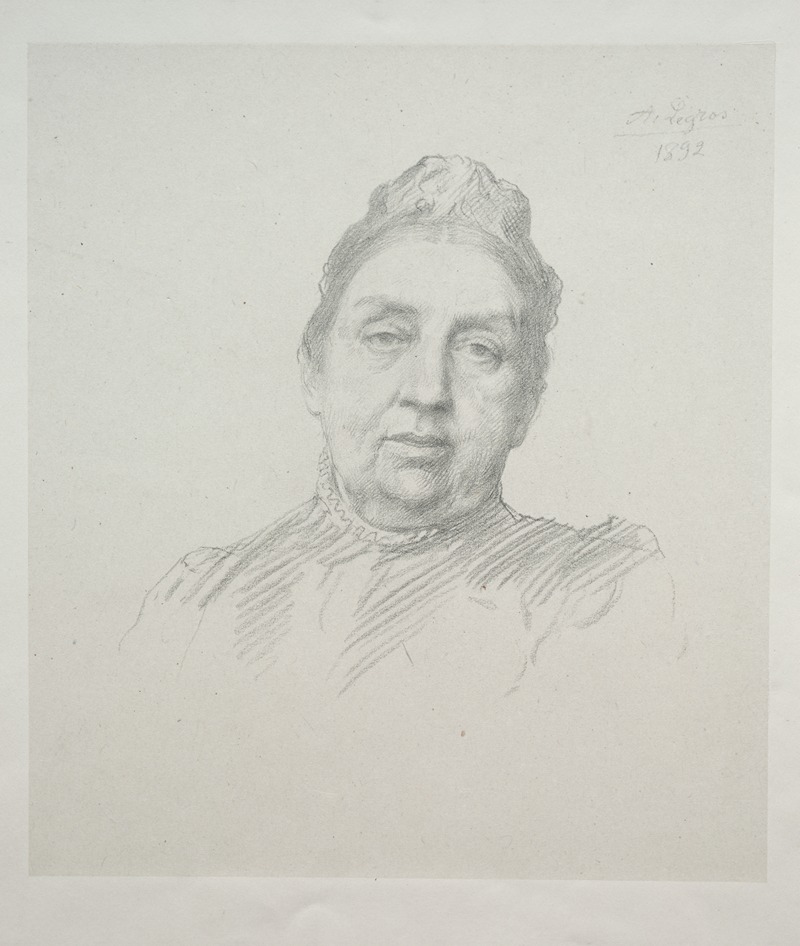 Alphonse Legros - Portrait of Madame Kemp, Front View