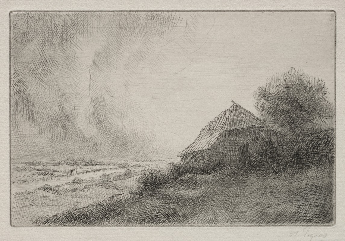 Alphonse Legros - Ruined House on a Hillside