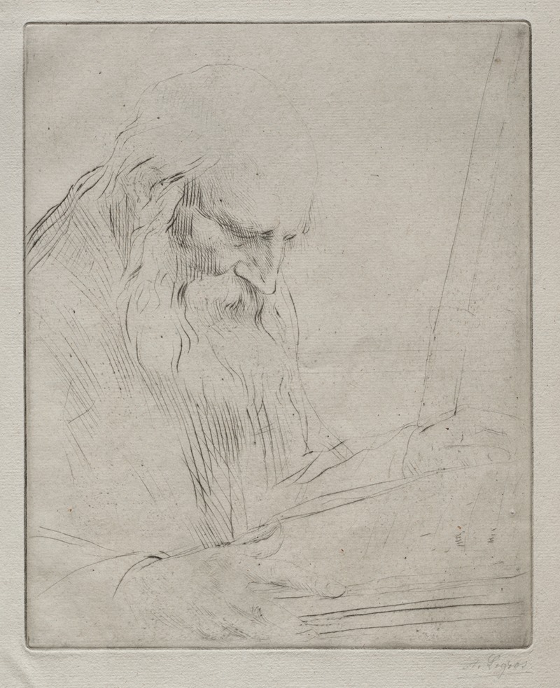 Alphonse Legros - Study of a Man Reading