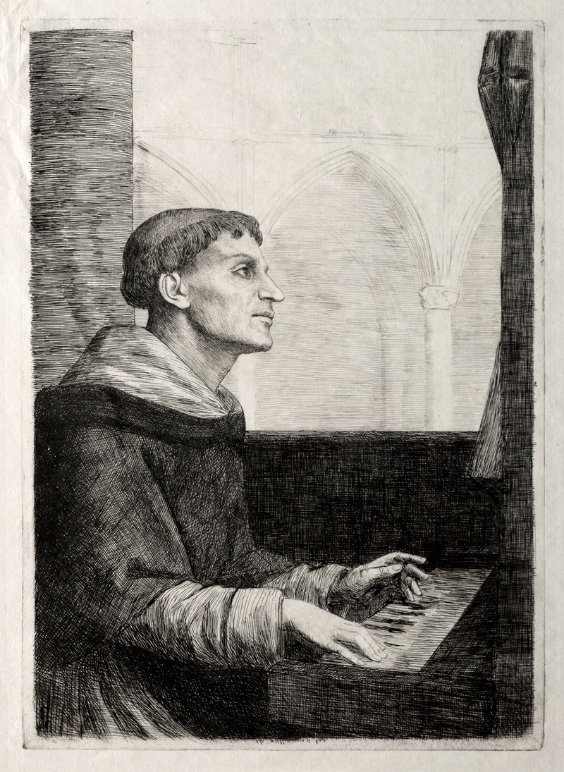 Alphonse Legros - The Monk at the Organ