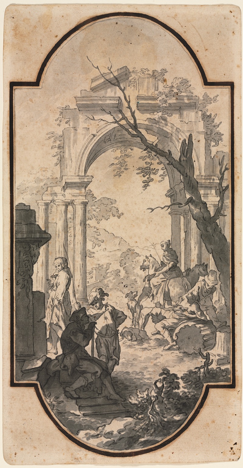 Andrea Locatelli - Triumphal Arch and Figures