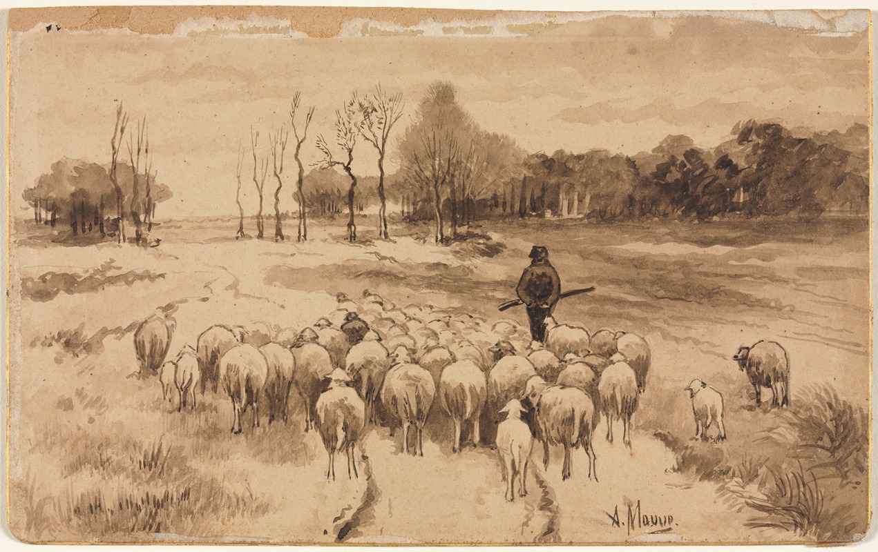 Anton Mauve - Shepherd with His Flock