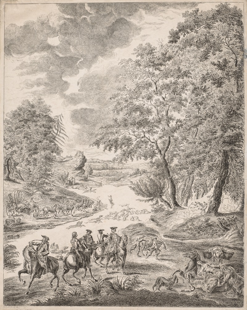 Augustin de Saint-Aubin - The Deer Hunt