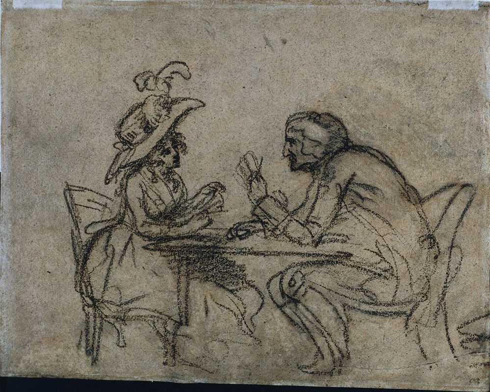 Benjamin West - Woman and Man Playing Cards