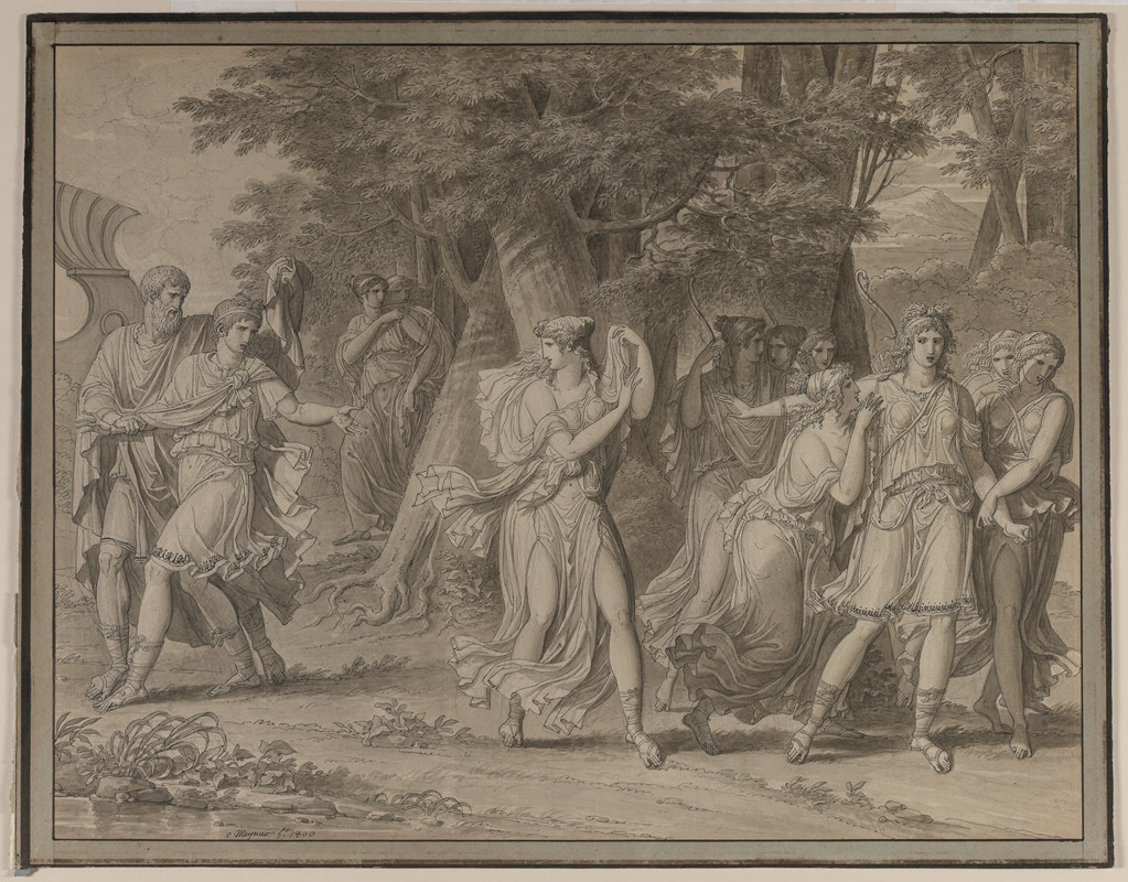 Charles Meynier - Telemachus, Urged by Mentor, Leaving the Island of Calypso