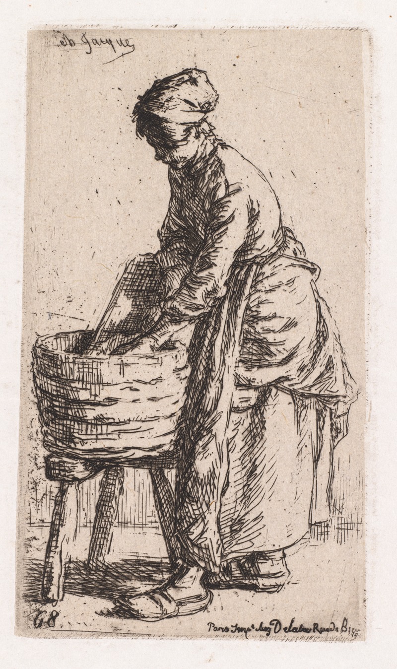 Charles Emile Jacque - Washerwoman