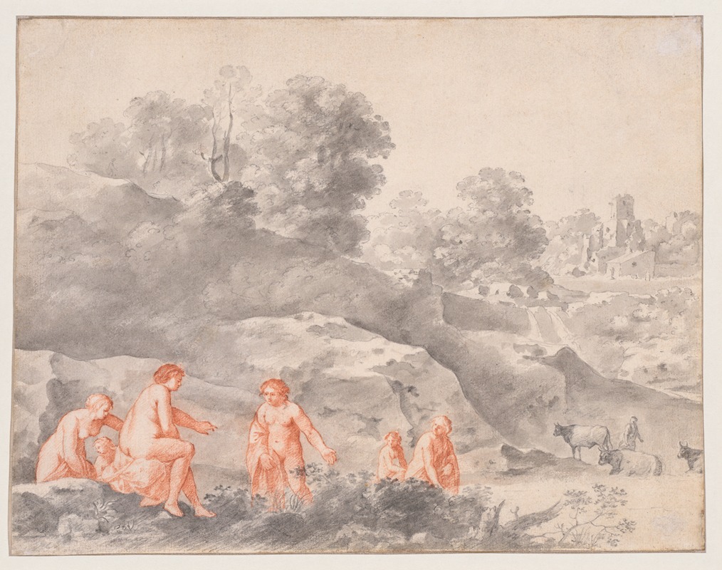 Cornelis Van Poelenburch - Nudes in a Landscape (possibly Diana and Callisto)