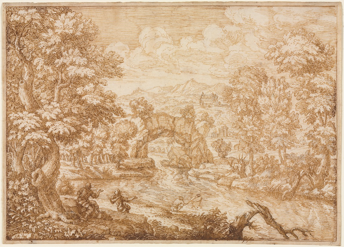 Crescenzio di Onofrio - River Landscape with Arched Rock