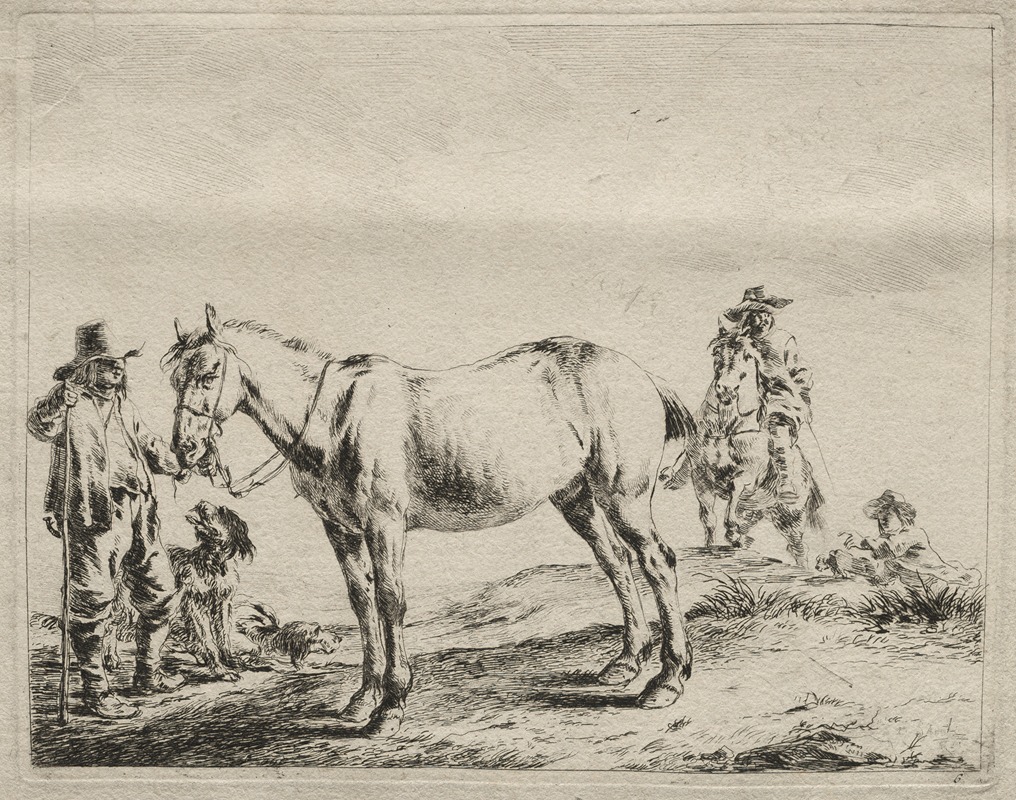 Dirck Stoop - Man holding a horse by the bridle