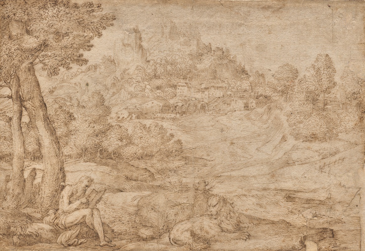 Domenico Campagnola - Saint Jerome in a Landscape