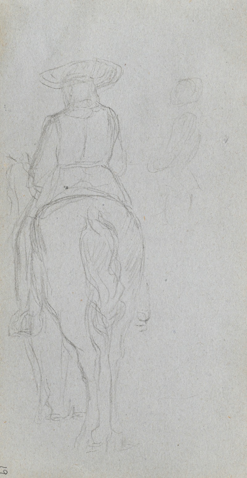 Ernest Meissonier - Study of a Figure on Horseback seen from behind