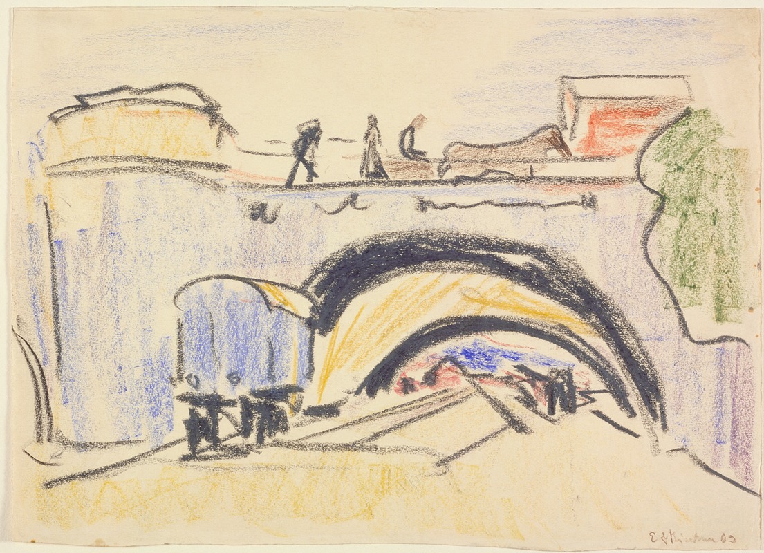 Ernst Ludwig Kirchner - Railway and Bridge (Eisenbahn und Brücke)