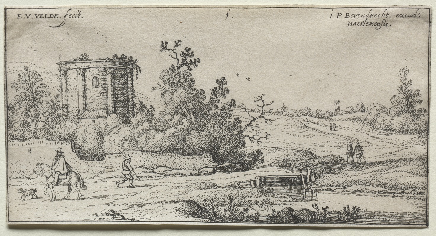 Esaias van de Velde - Landscape with Ruins of a Roman Temple