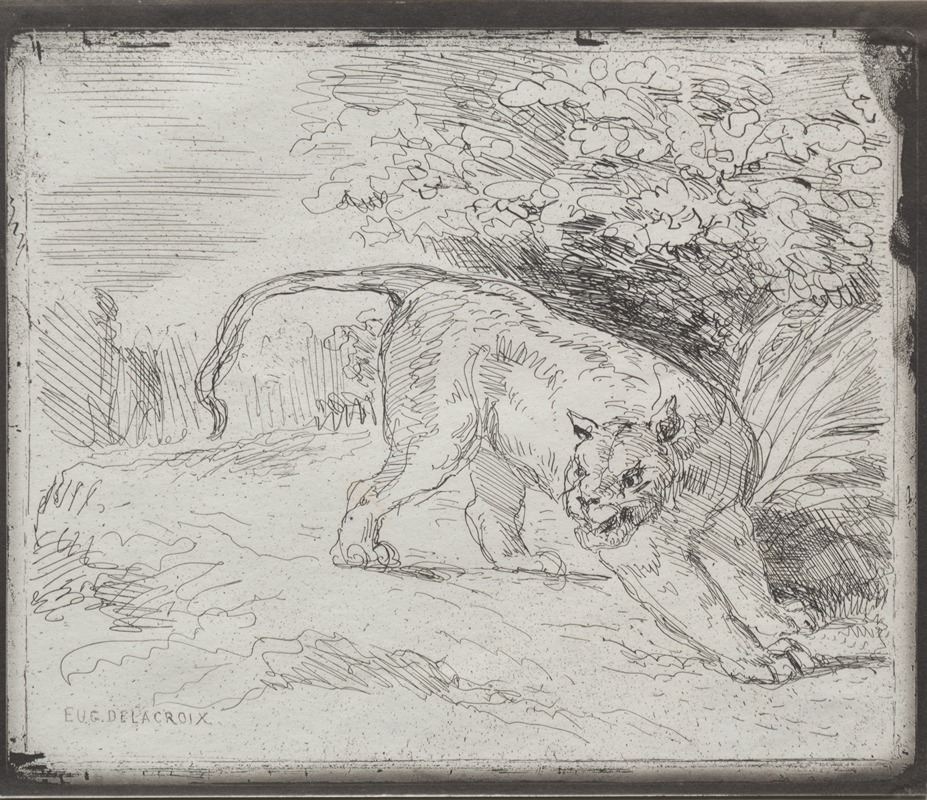 Eugène Delacroix - A Trapped Tiger