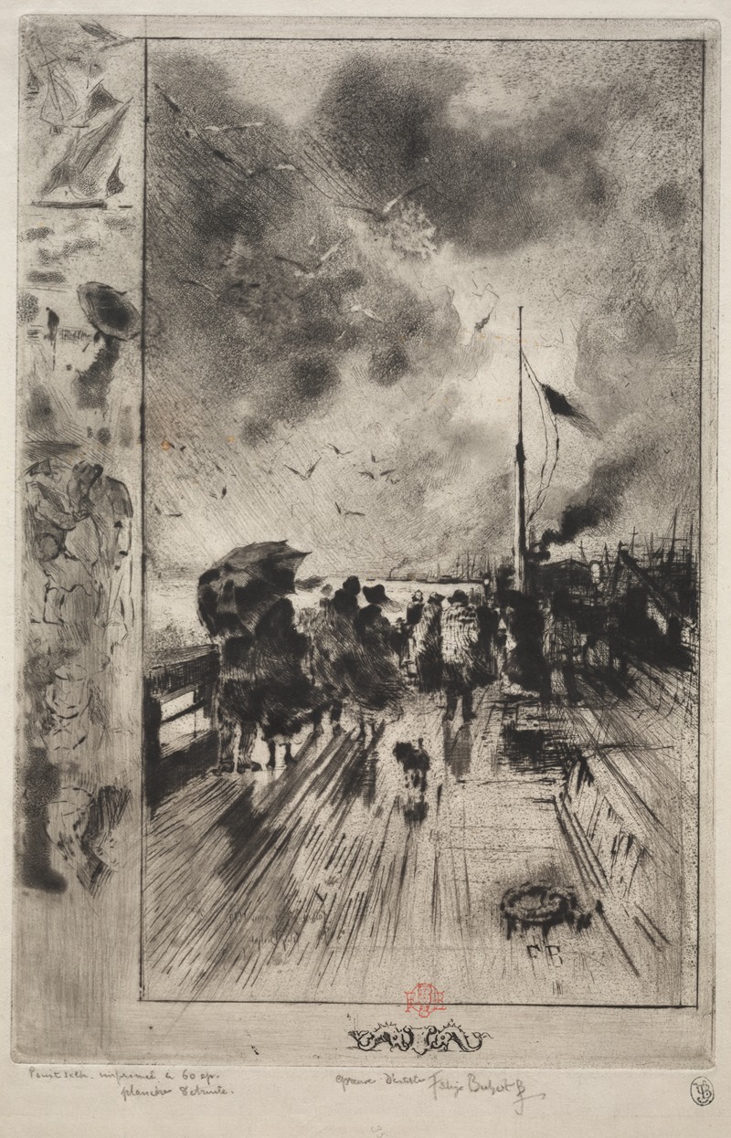 Félix Hilaire Buhot - A Pier in England