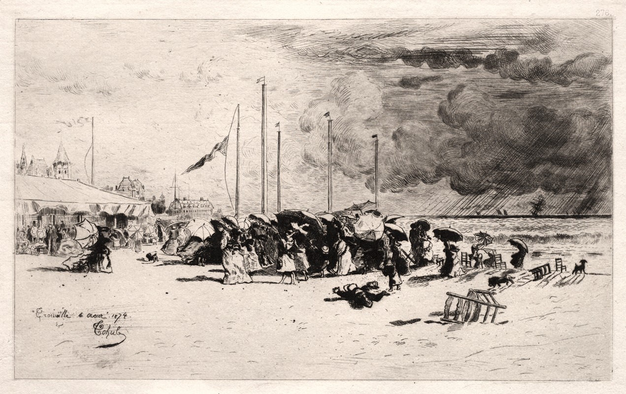 Félix Hilaire Buhot - The Squall at Trouville