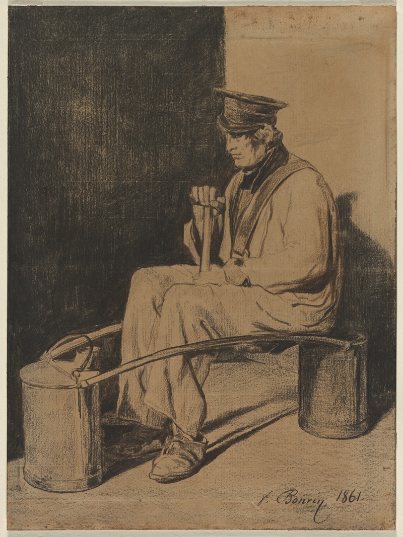 François Bonvin - Water Carrier Seated on His Yoke