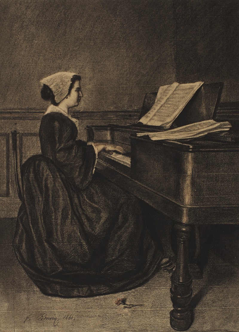 François Bonvin - Woman at the Spinet