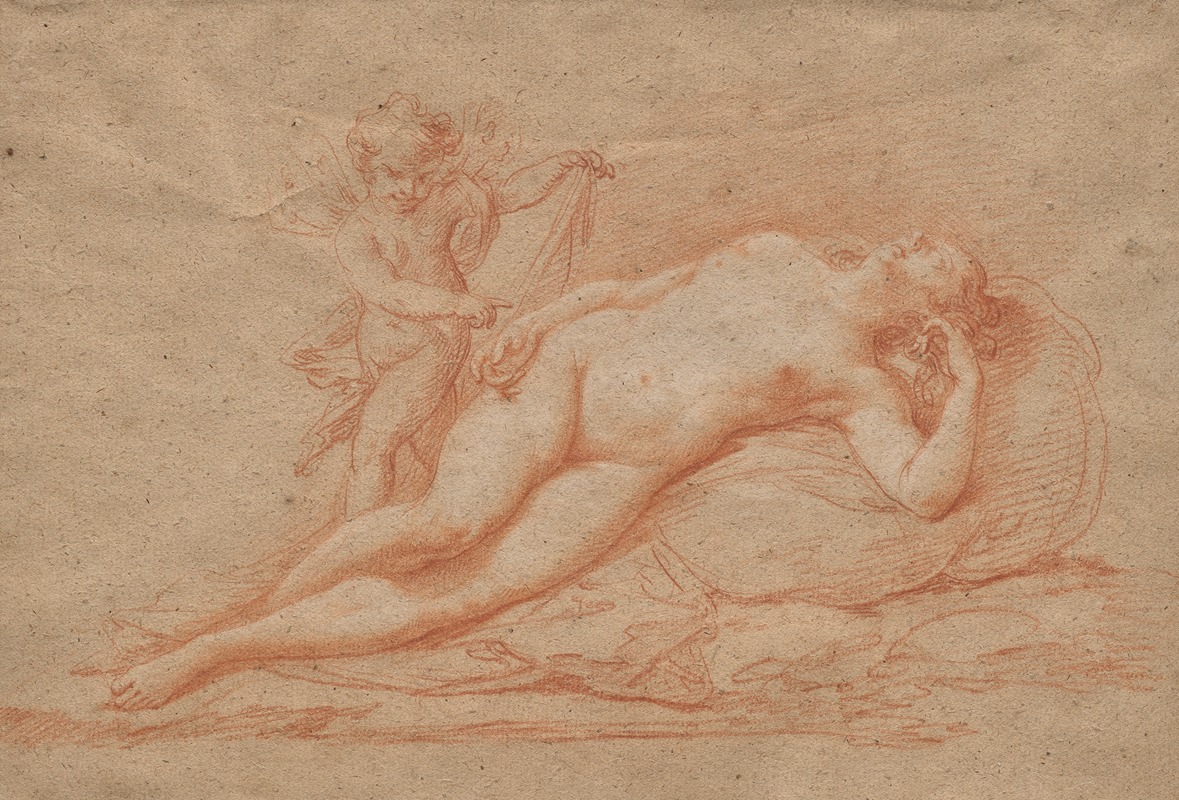 Giovanni Battista Cipriani - Reclining Nude with Cupid