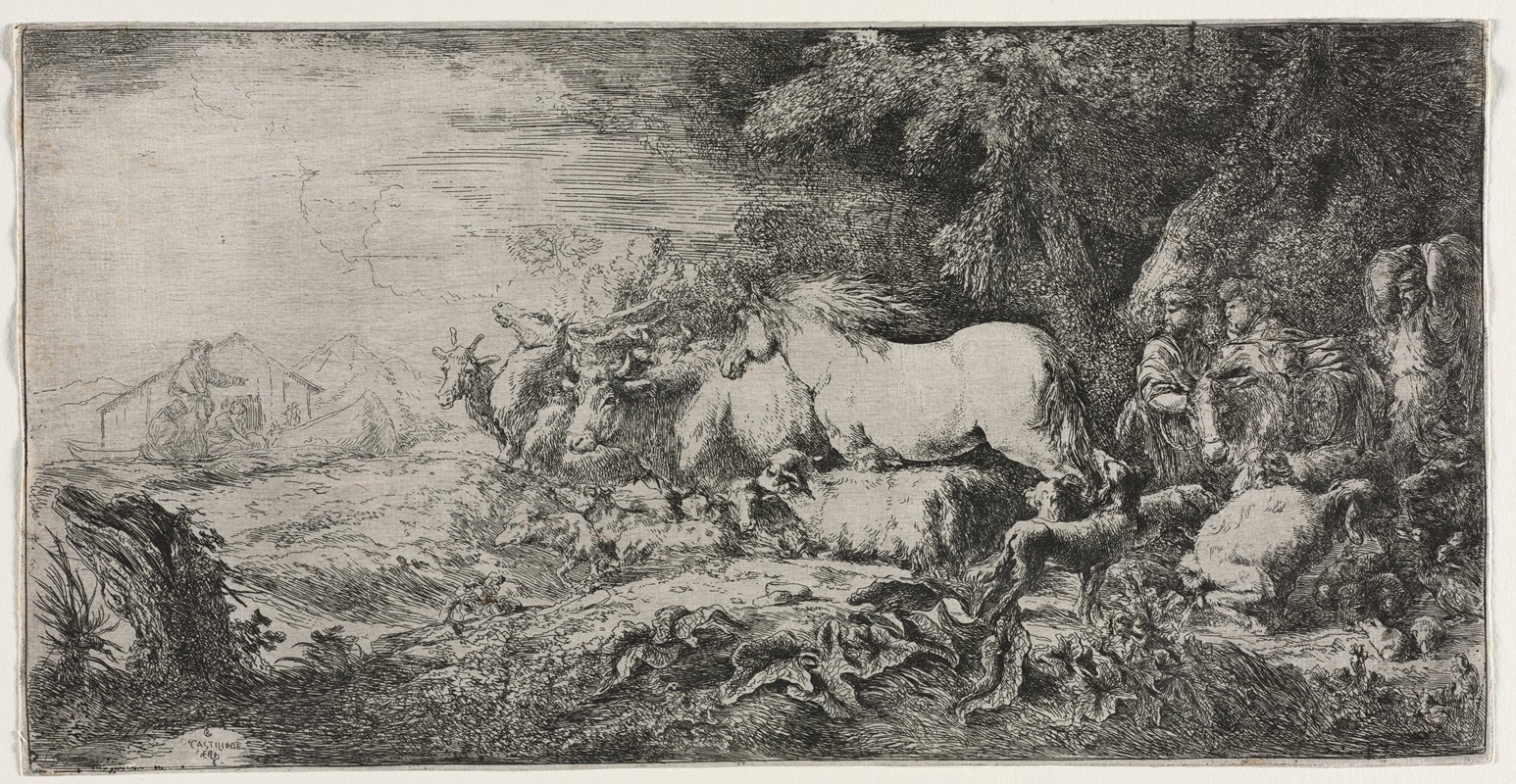 Noah and the Animals Entering the Ark by Giovanni Benedetto Castiglione ...