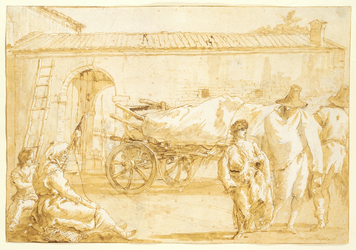 Giovanni Domenico Tiepolo - Peasants with a Farm-cart