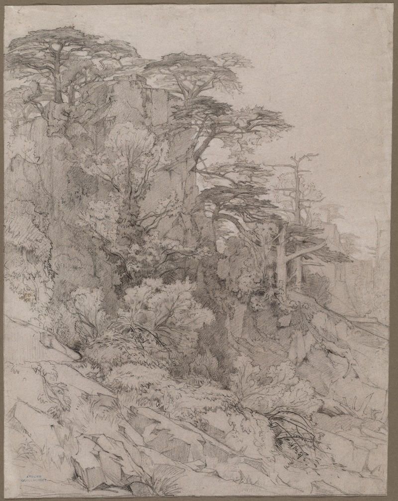 Gustave-Achille Guillaumet - Trees of a Rocky Hillside