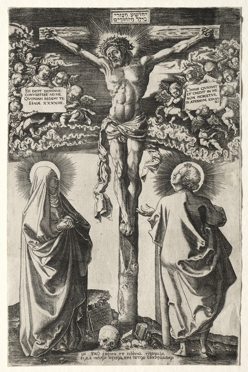 Hans Brosamer - Christ on the cross between the virgin and St. John