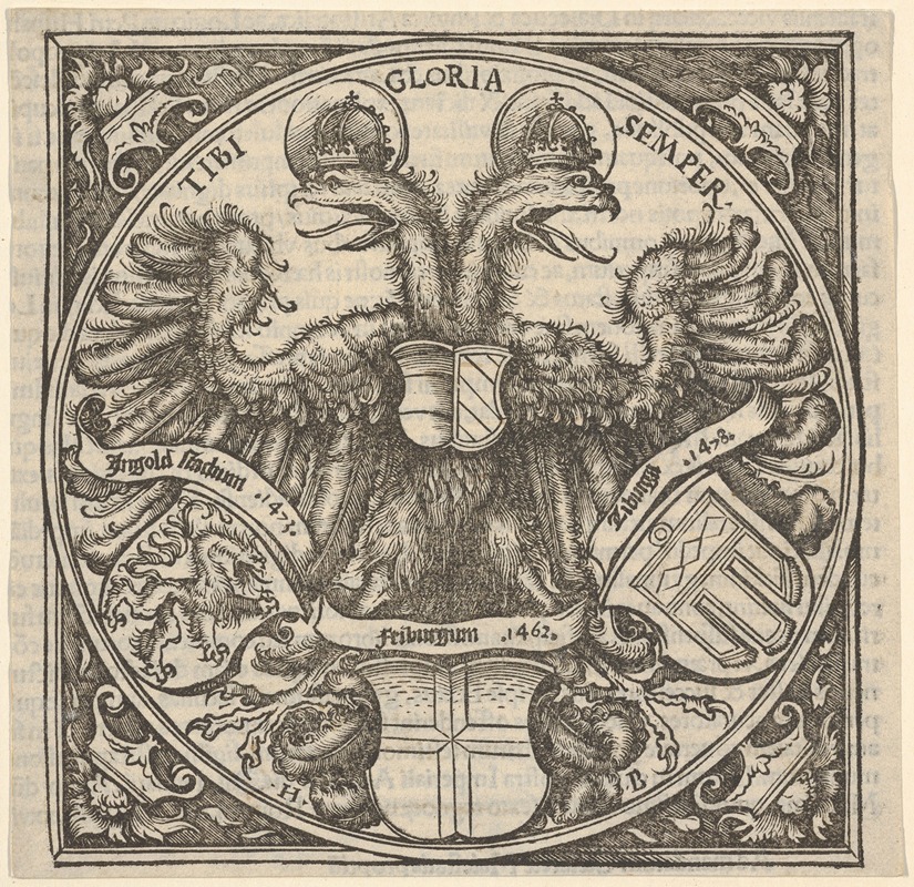 Hans Burgkmair The Elder - Imperial Double Eagle with the Coat of Arms of Ingolstadt, Freiburg, and Tübingen, from Joan