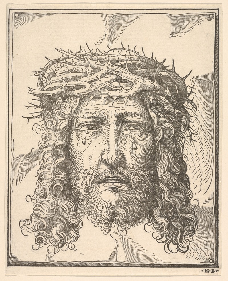 Hans Burgkmair The Elder - The Head of Christ Crowned with Thorns