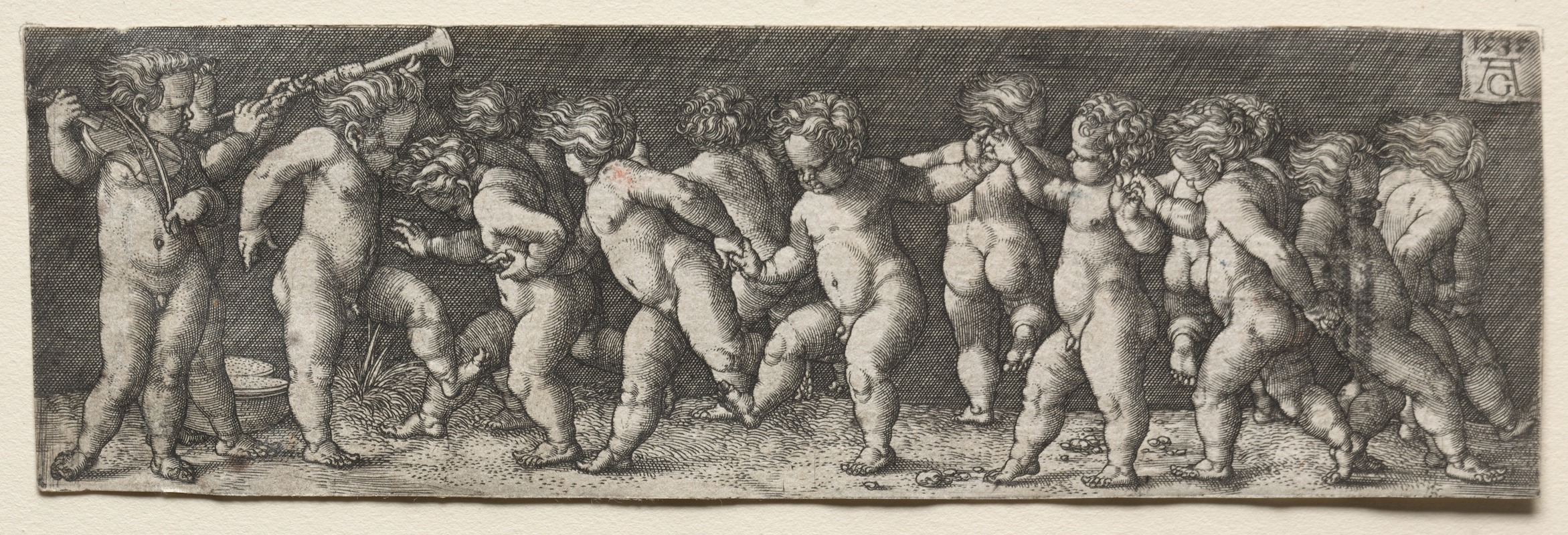 Heinrich Aldegrever - Fifteen Nude Children Dancing