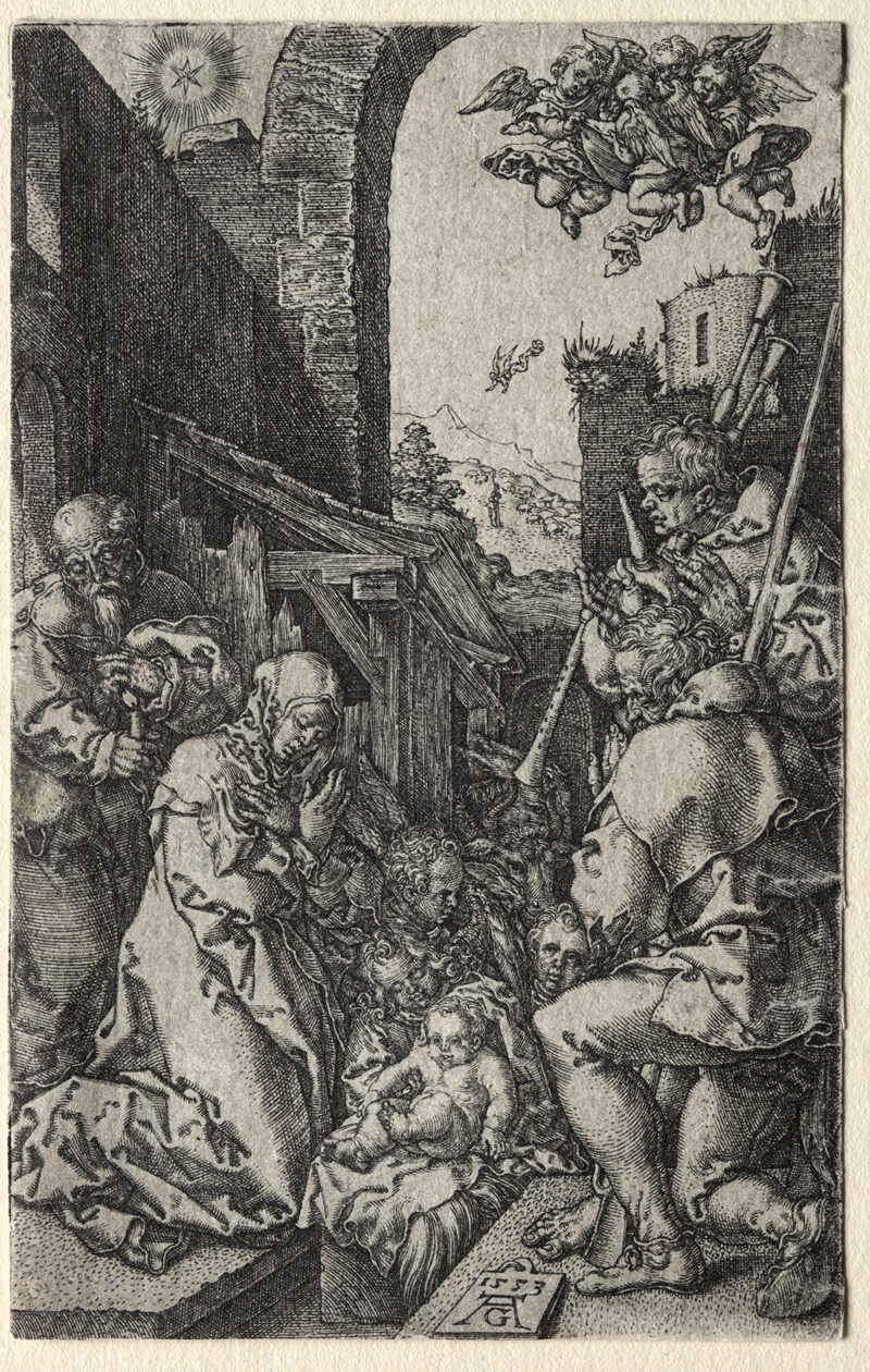 Heinrich Aldegrever - The Adoration of the Shepherds