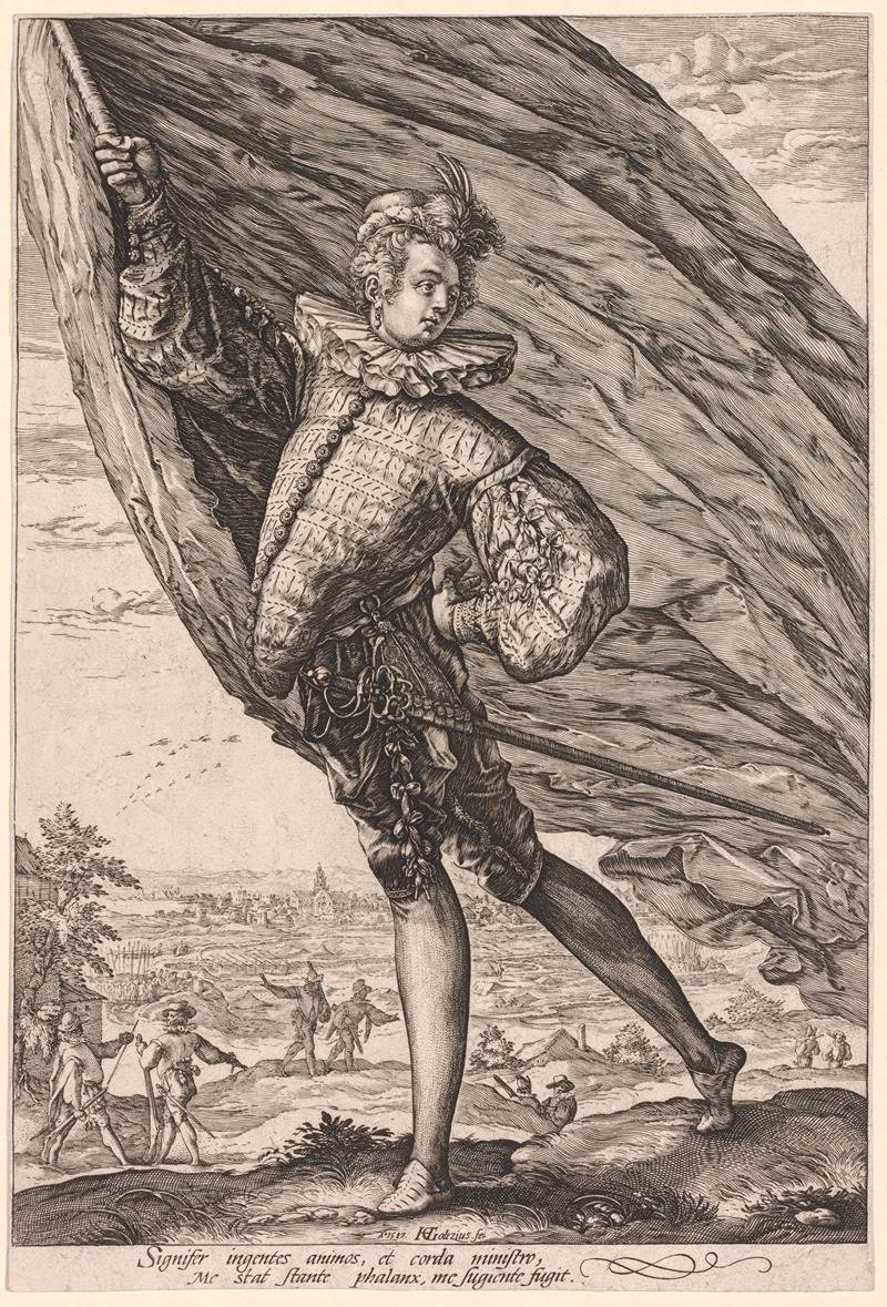 Hendrick Goltzius - The Standard Bearer, Turned to Left