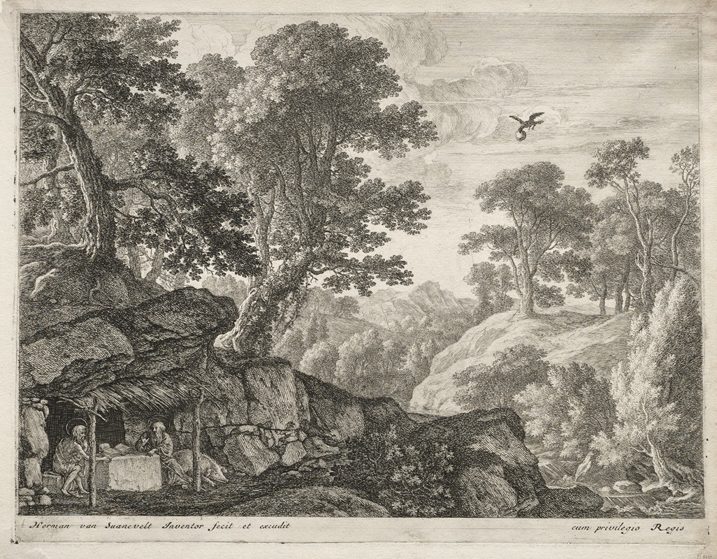 Herman van Swanevelt - Landscape with Sts. Paul and Anthony