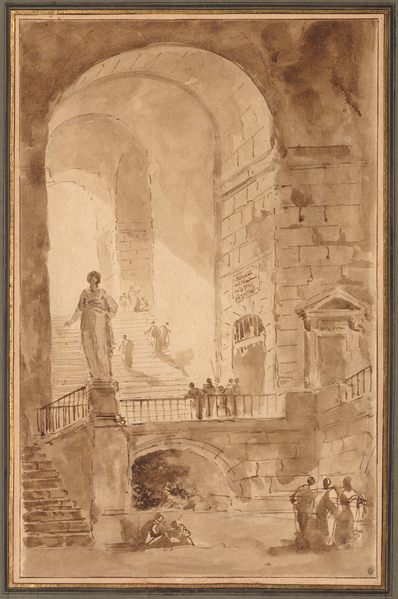 Hubert Robert - Vaulted Staircase