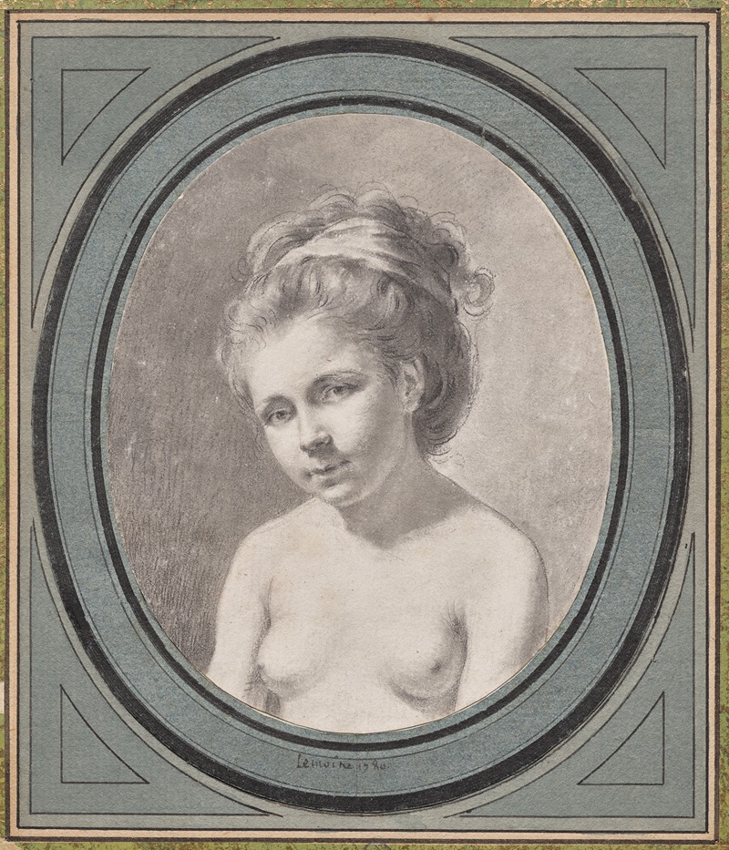 Jacques Antoine Marie Lemoine - Bust of a Nude Woman