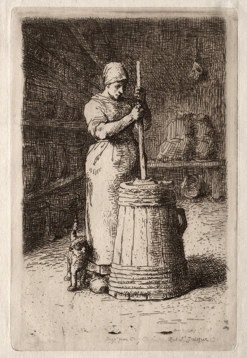 Jean-François Millet - A Woman Churning