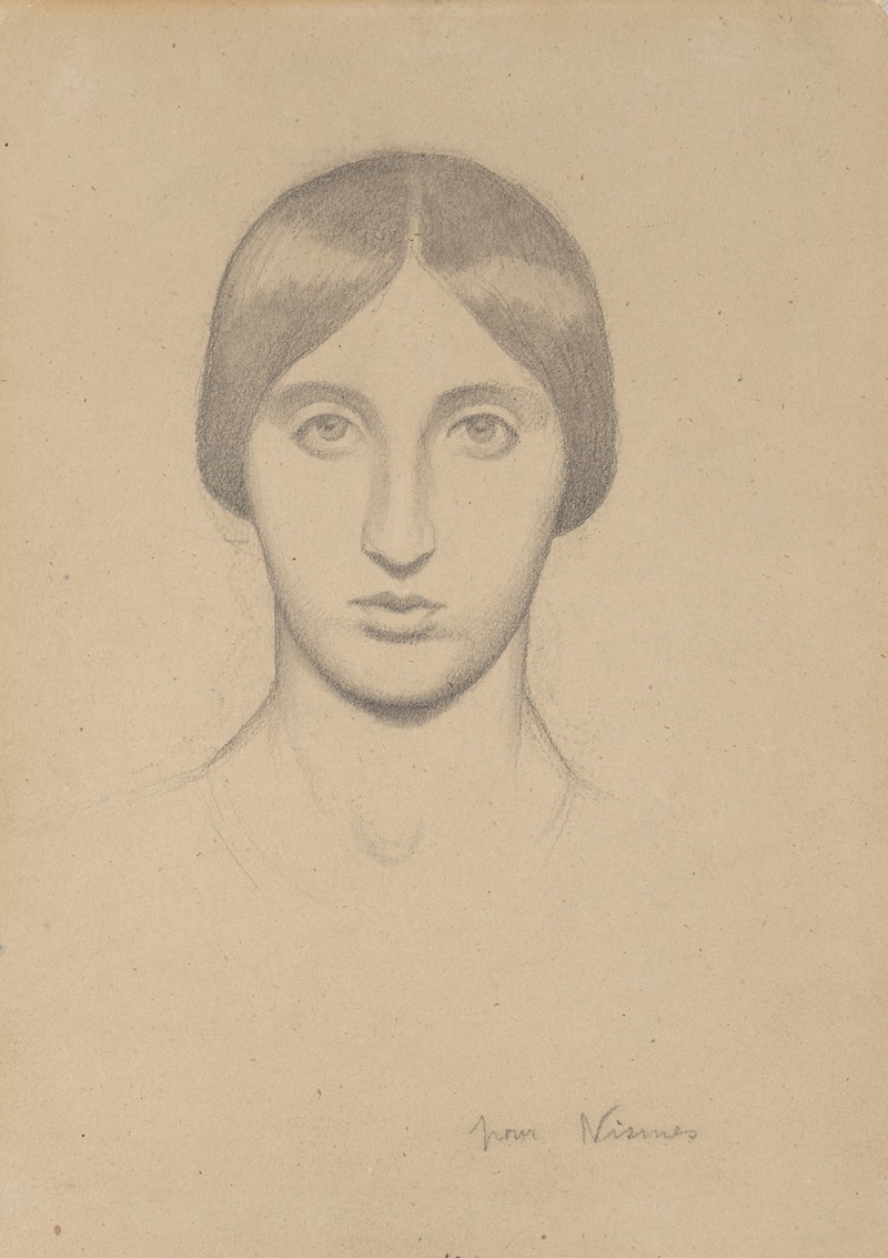 Jean-Hippolyte Flandrin - Head of a Woman; Study for a mural in the Church of Saint-Paul, Nîmes