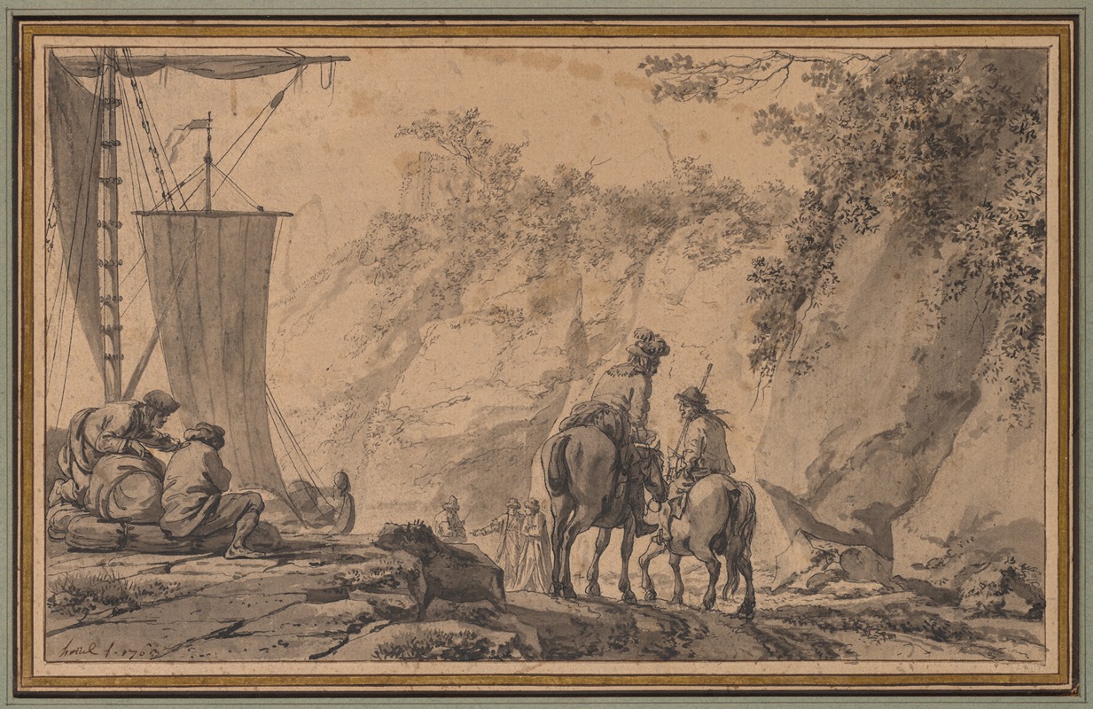 Jean Pierre Louis Laurent Hoüel - Figures in a Landscape