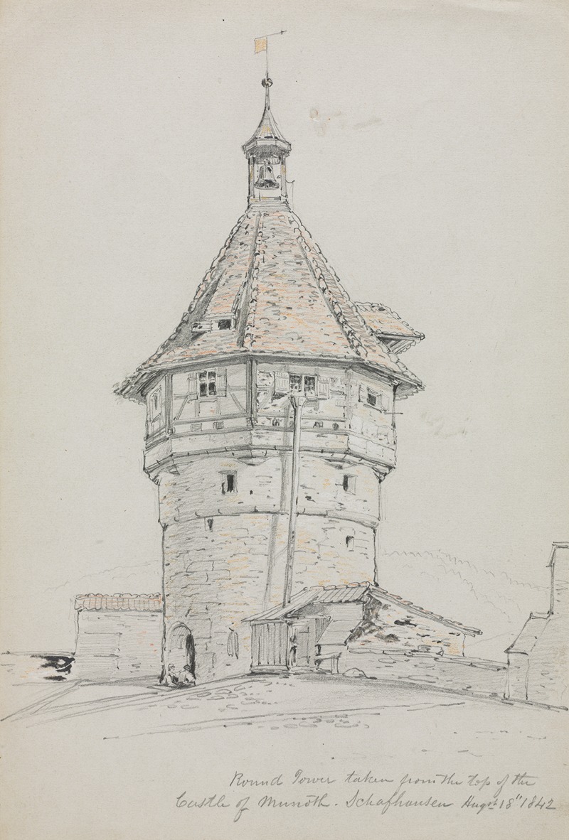 John William Casilear - Round Tower, Castle of Munoth, Schafhausen, Switzerland