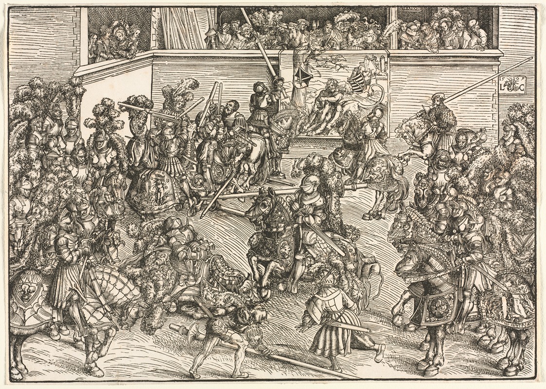 Lucas Cranach - The Second Tournament with the Tapestry of Sampson and the Lion