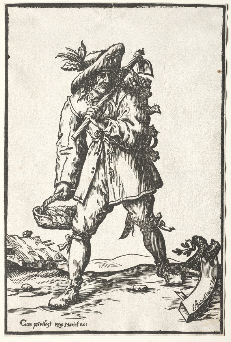 Ludolph Büsinck - Peasant with Hoe, Basket and Hen