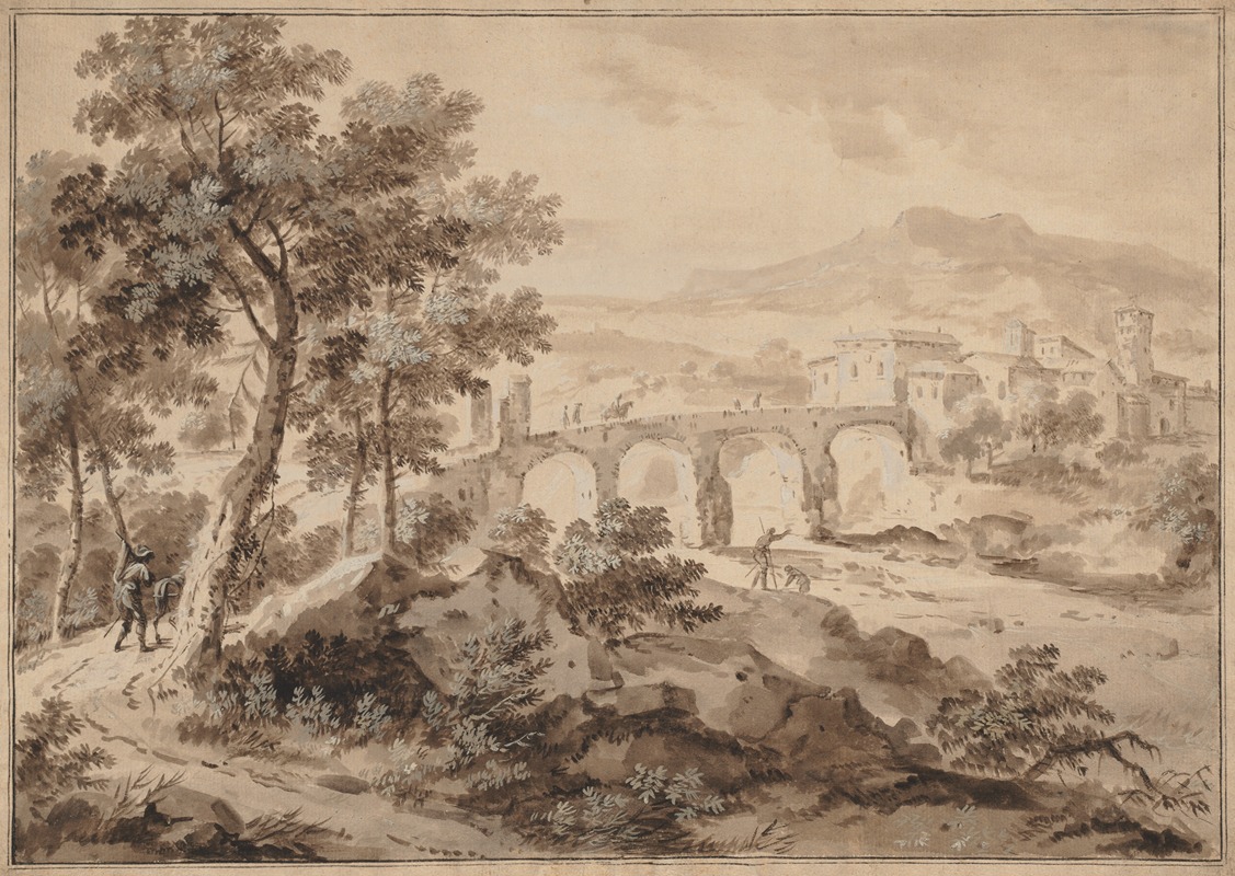 Marco Ricci - Landscape with Bridge