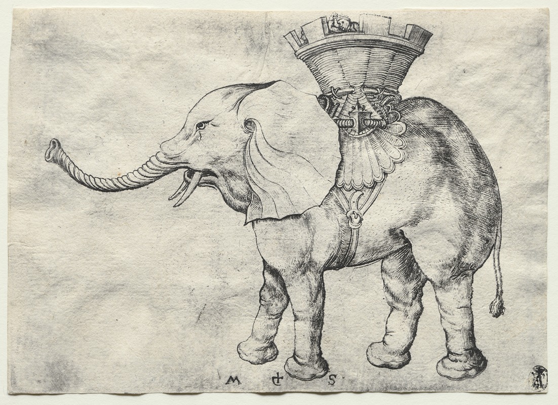 Martin Schongauer - An Elephant with Howdah