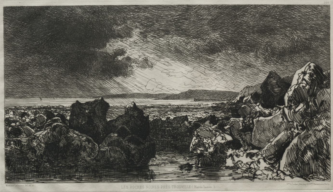 Maxime Lalanne - Black Rocks near Trouville (Low Tide)