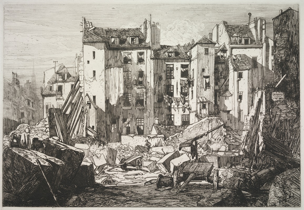 Maxime Lalanne - Demolition for the Openning of the Rue des Écoles