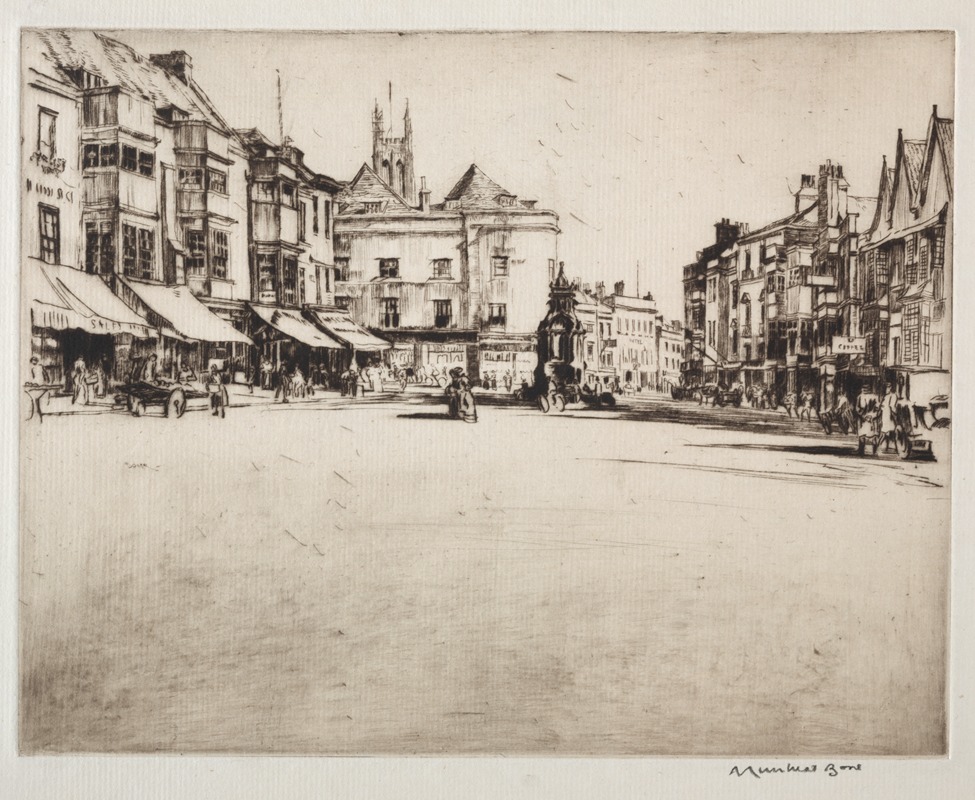 Muirhead Bone - The Market Place, Wells