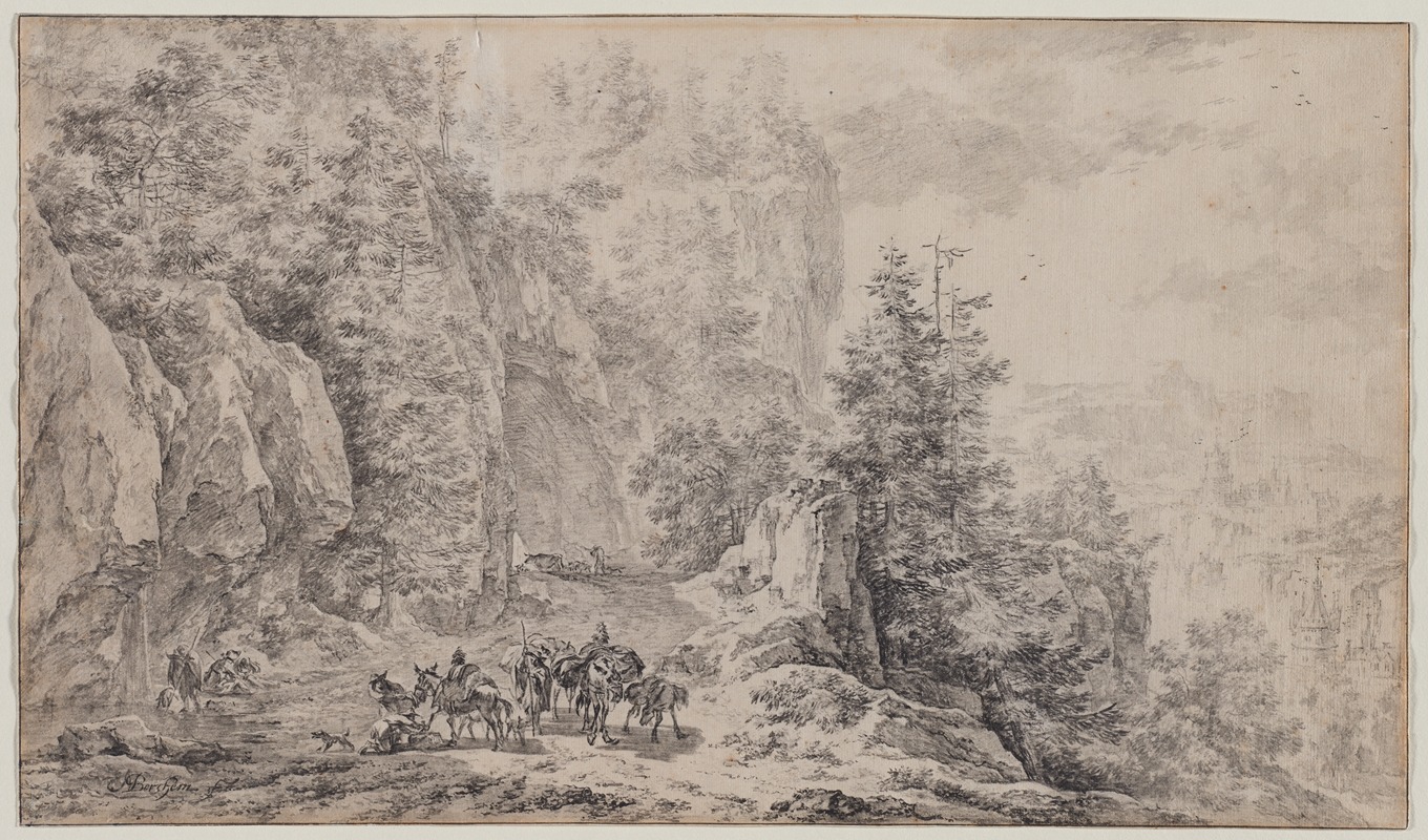 Nicolaes Berchem - Mountainous Landscape