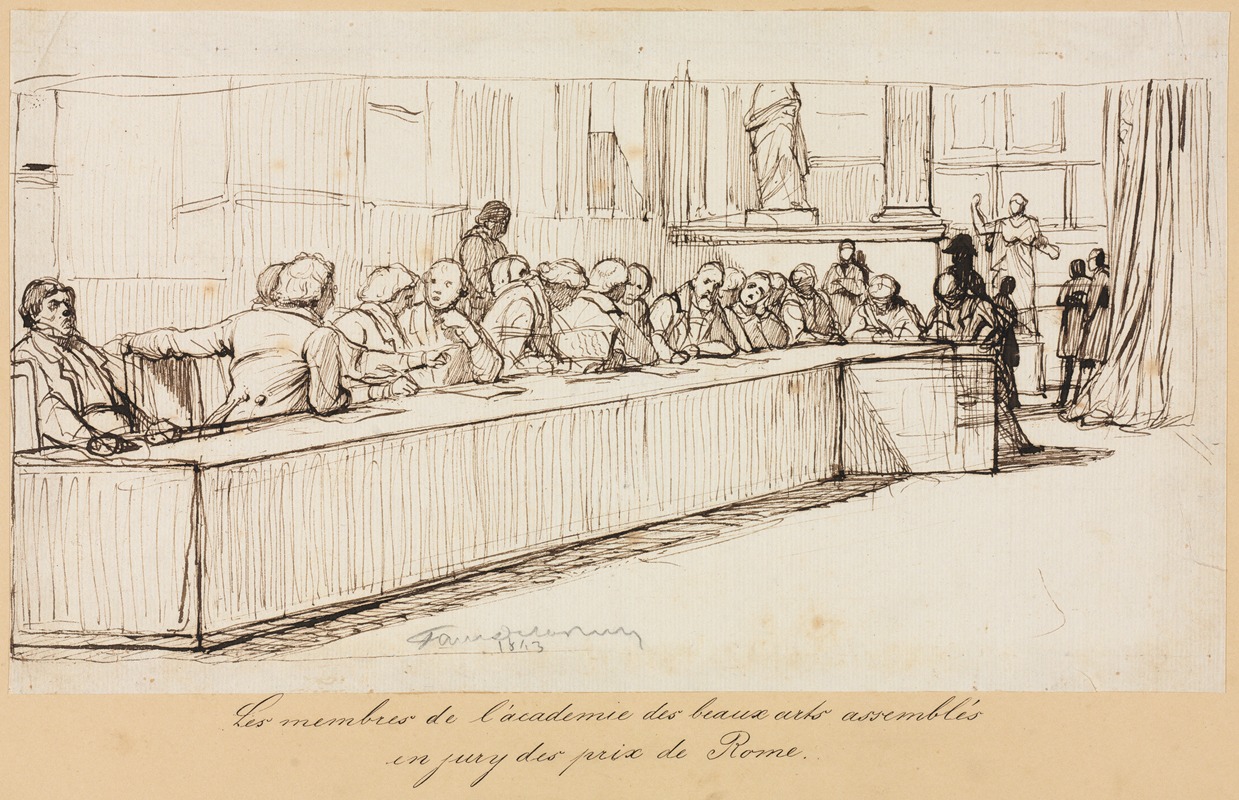 Paul Delaroche - The Members of the Academy of Beaux-Arts Assembled to Jury the Rome Prize