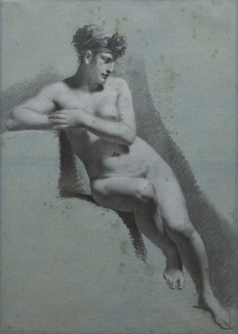 Pierre-Paul Prud'hon - Study of a Nude Woman, Seated Looking to the Right